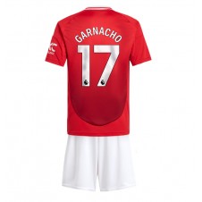 Manchester United Alejandro Garnacho #17 Hjemmedraktsett Barn 2024-25 Kortermet (+ korte bukser)